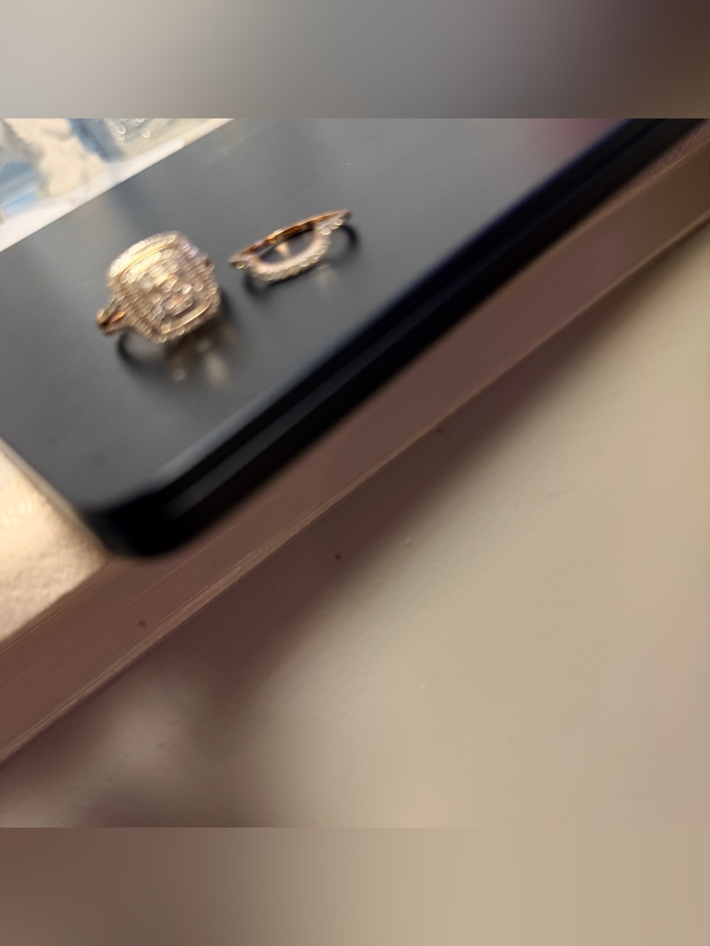 10k Rose gold Wedding band set